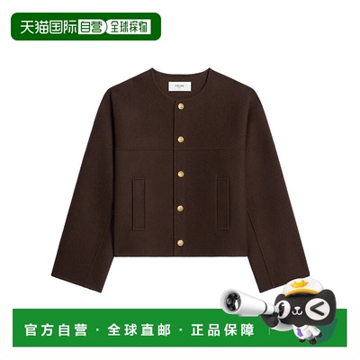 香港直邮CELINE 女士外套 RV0UN670019BR AW2025 深棕色 长袖开衫