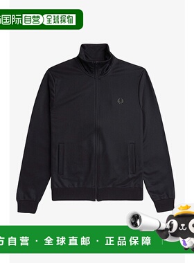 日本直邮FRED PERRY 纯色宽松立领拉链长袖夹克外套 男款 黑色