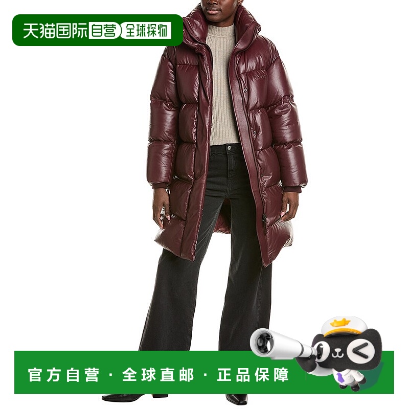 自营 Mackage Saya 绗缝皮革羽绒大衣 - 红色 美国奥莱直发