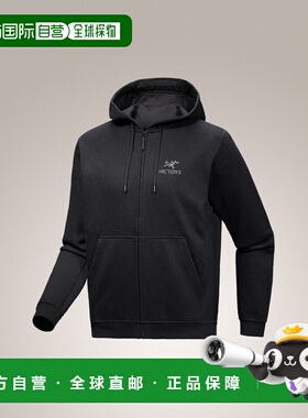 自营  始祖鸟Emblem Fleece男款拉链徽标连帽修身卫衣