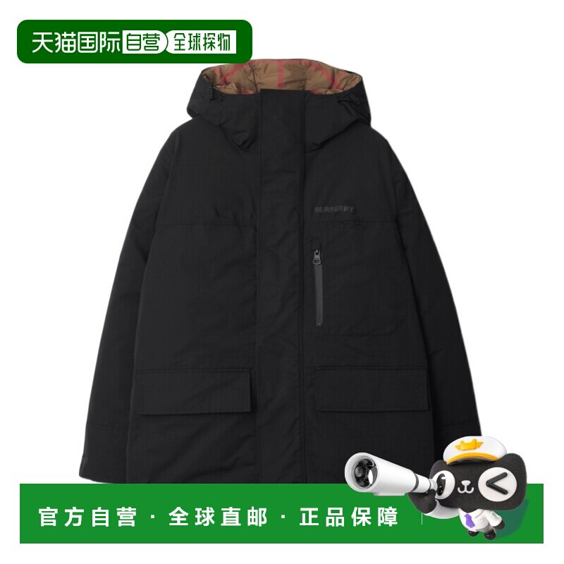 香港直邮BURBERRY 男士外套 80911071 AW2025 黑色 风雪大衣(含