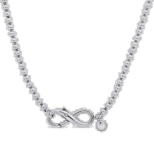 自营 925 纯银 Mimi & Max Infinity Clasp 珠链项链 - 18 英寸 -
