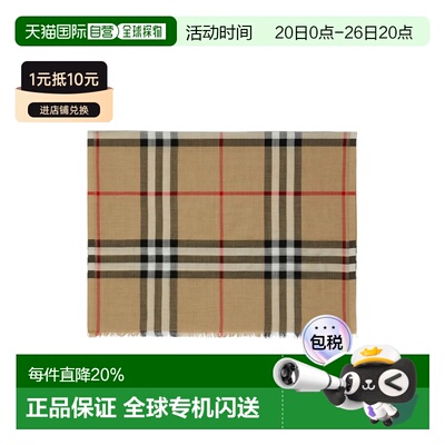 美国直邮BURBERRY - Unisex Mu Gentleman Check Scarf