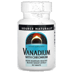 香港直发Source Naturals源美富含钒铬补充剂维持血糖水平90片
