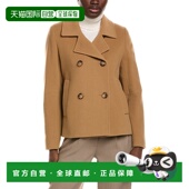 自营Cinzia 美国奥莱直发 棕色 Rocca Icons羊毛和羊绒混纺短外套