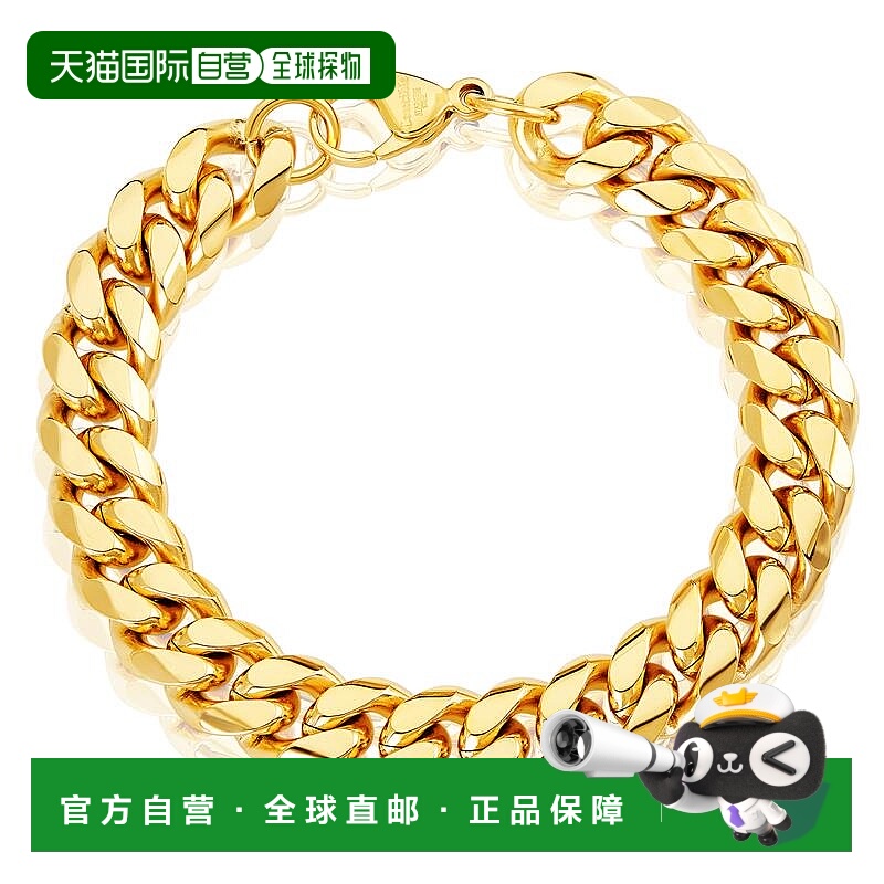 自营 Crucible Los Angeles 男士 12 毫米不锈钢手链 金色 美国奥