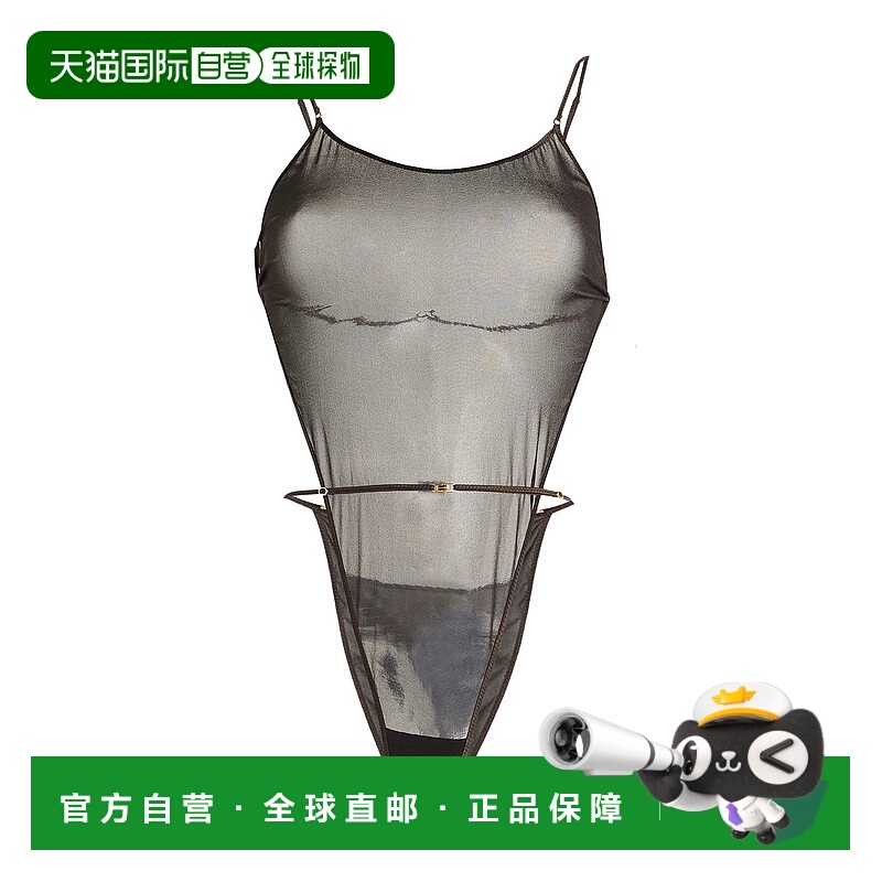 1h可退 香港直邮Saint Laurent 圣罗兰 女士 连体衣 black黑色 舒