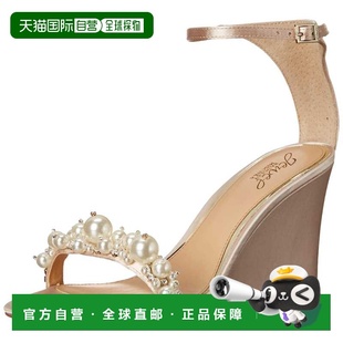 自营Jewel Badgley Mischka Laurence Wedge Sandal Champagne  J