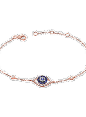 自营 sabrina14k 金蓝宝石和钻石邪眼手链 - 白色 美国奥莱直发