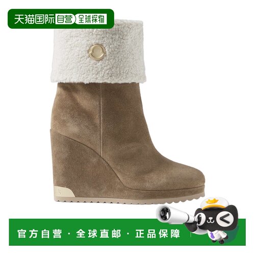1h可退 香港直邮奢淘 Moncler 圆头坡跟踝靴 女 K109B4F7100002SE