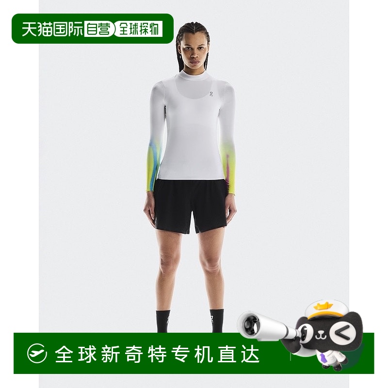 欧洲直邮On昂跑 Pace系列女士白色聚酯纤维反光标识长袖T恤修身
