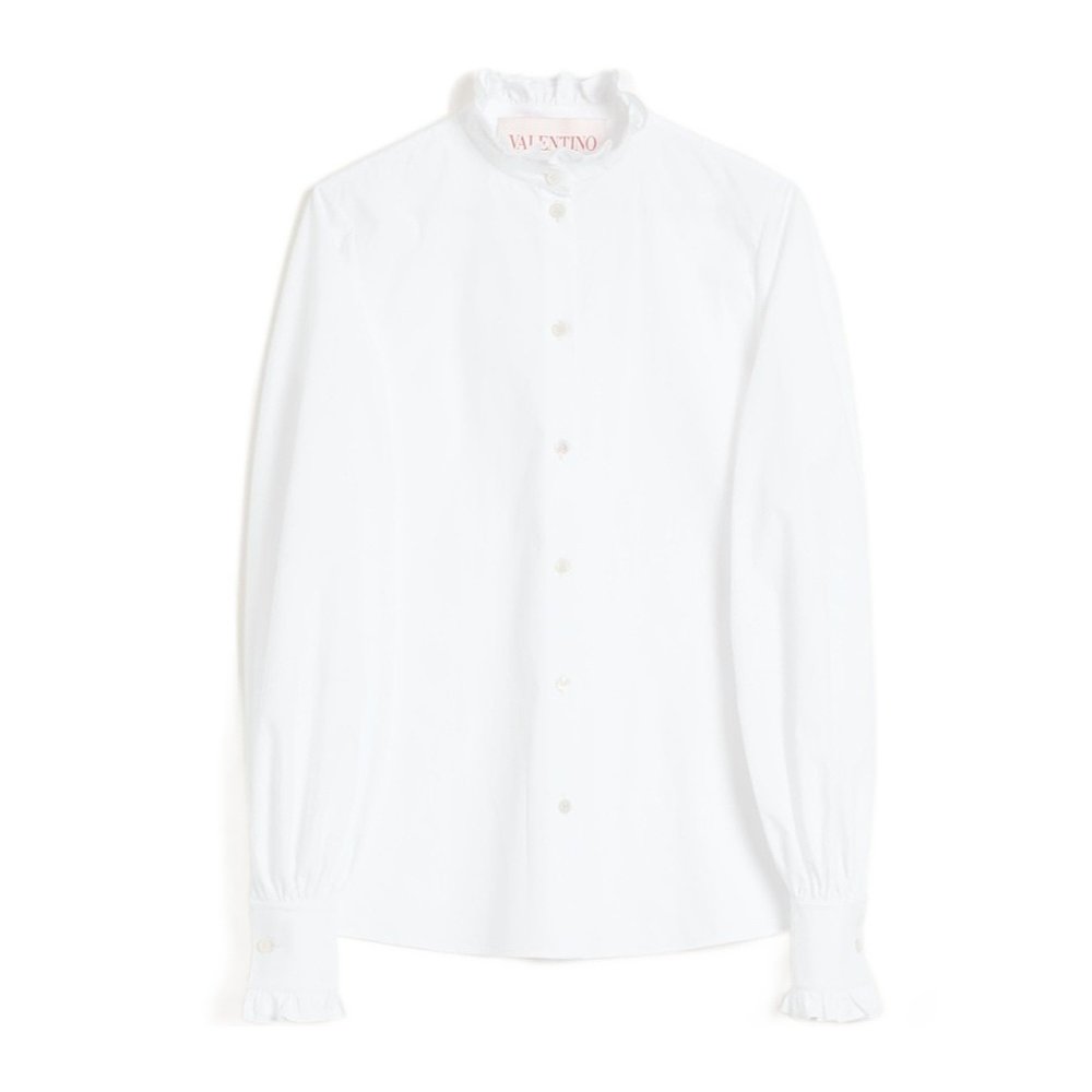 VALENTINO 女士衬衫 BAB7M55A6001 SS2025 白色 长袖衬衫