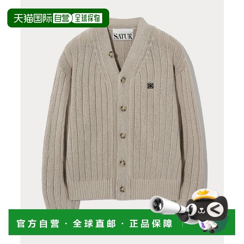 韩国直邮SATUR设计师款大气简约日常休闲个性针织衫SA23SSMK41A1B