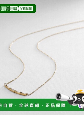 日潮跑腿COCOSHNIK 18K金 钻石长方形切割拱形项链 43