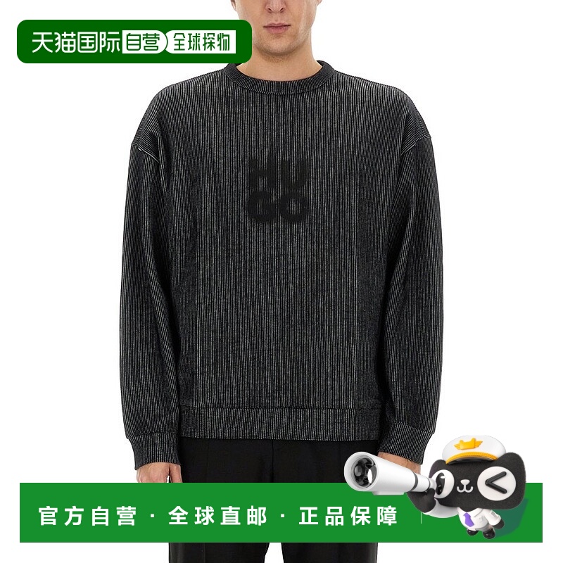 1h可退 香港直邮HUGO 雨果 男士 Boss Stacked Smoke 標誌印花羅