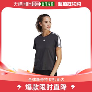 阿迪达斯 香港直邮潮奢 女士adidas 条纹T恤 adidas 训练基础款