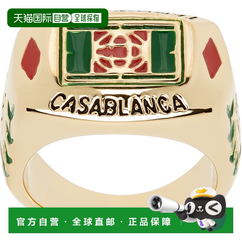 香港直邮Casablanca 男士 金色 Tennis Club 戒指 APS25JW08701