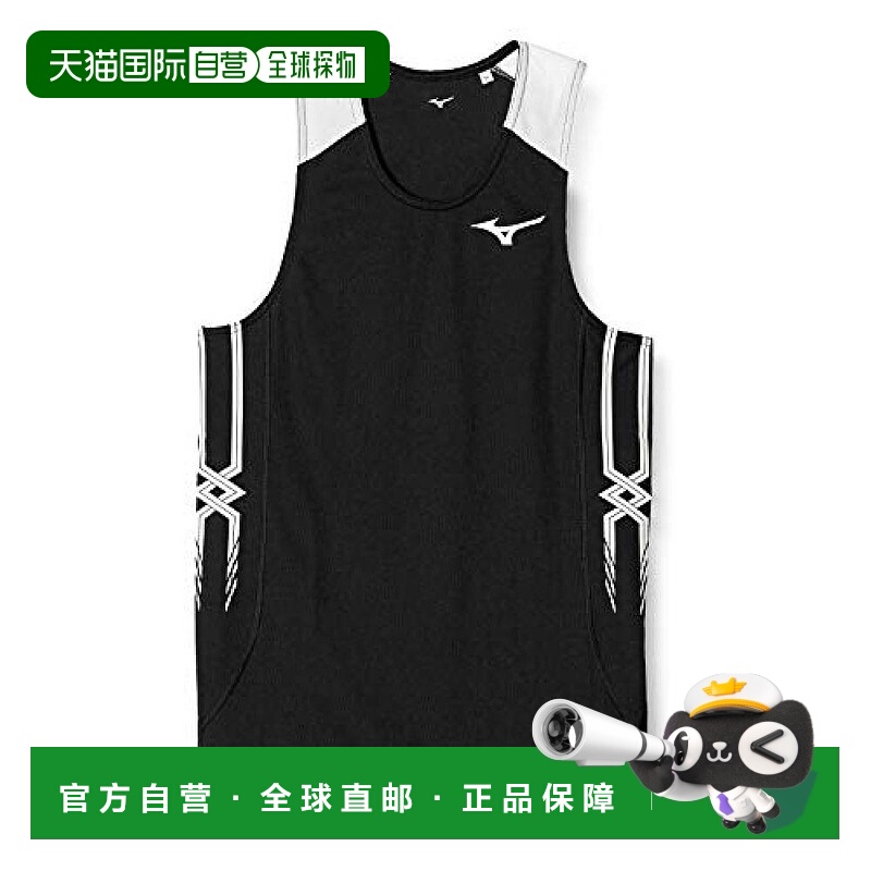 【日本直邮】Mizuno美津浓男式田径速干背心2XL黑色x白色 U2MA805