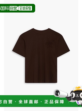 1h可退 香港直邮Sandro 男士 花朵装饰棉针织T恤 SHPTS01551CHOCO