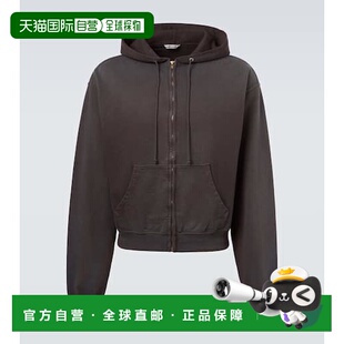 香港直邮AURALEE 男士 棉质针织连帽衫 black黑色 舒适时尚卫衣