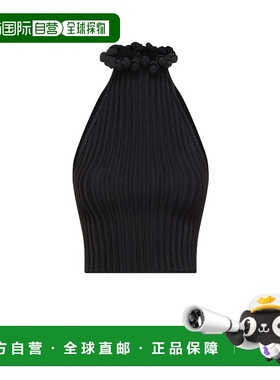 1h可退 香港直邮alaia 女士 挂脖上衣 AA9H1347K107B black黑色