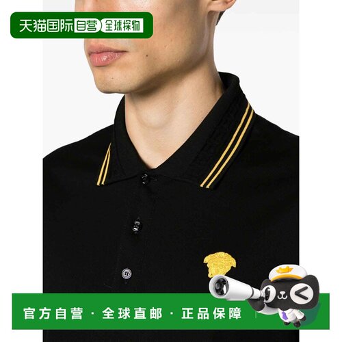 1h可退 香港直邮VERSACE 男士POLO衫 10139101A098601B000 CO 黑