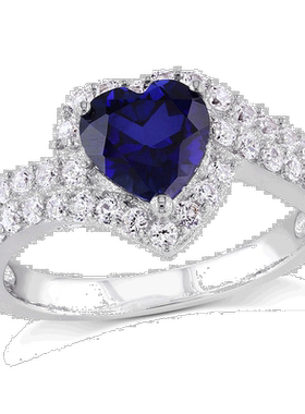 自营 mimi & max2 3/4 CT TGW Created Blue 和 Created 白色蓝宝