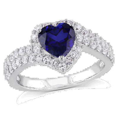 自营 mimi & max2 3/4 CT TGW Created Blue 和 Created 白色蓝宝