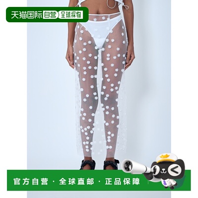 1h可退 香港直邮Cecilie Bahnsen 女士 透视花朵表面半身裙 325RT