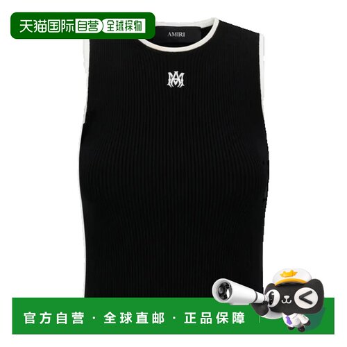 香港直邮AMIRI 女士 MA徽标背心 AWTOKN1052 black黑色 舒适时尚