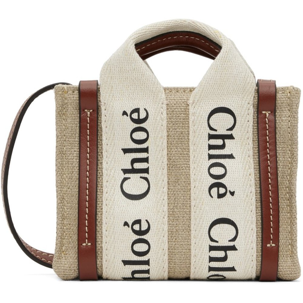 潮奢 Chloe 蔻依 女士 米色 Nano Woody 单肩包 CHC22AP235I26