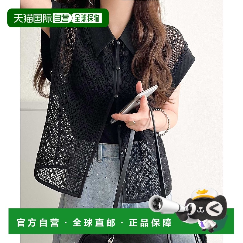 1h可退 日本直邮Classical Elf 女士领口蕾丝花纹法式袖衬衫 ce10