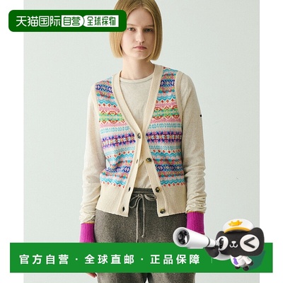 1h可退 日本直邮ERIBE 女装 彩色V领费尔岛针织背心 Superfine美