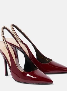 潮奢 Gucci 古驰 女士 Signoria 漆皮露跟浅口鞋