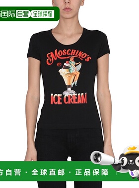 1h可退 香港直邮MOSCHINO 女士T恤 070905411555 SS2025 黑色 
