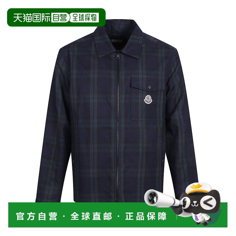 1h可退 香港直邮Moncler 盟可睐 男士 格紋拉鍊襯衫 K20912F00007