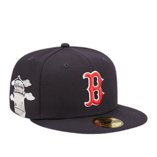 自营 New Era 59Fifty MLB 波士顿红袜队云朵图标海军蓝贴合帽子
