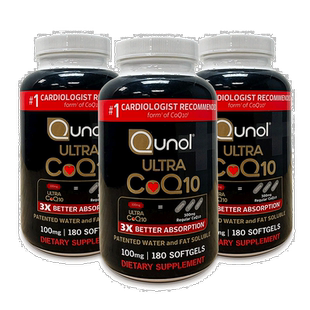美国直邮Qunol辅酶Q10胶囊180粒*3改善心肌功能呵护中老年健康