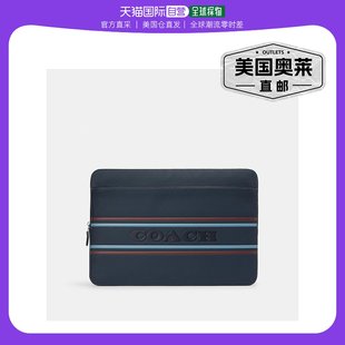 Outlet 笔记本电脑包 带 牛仔布多色 Coach 条纹 青铜色