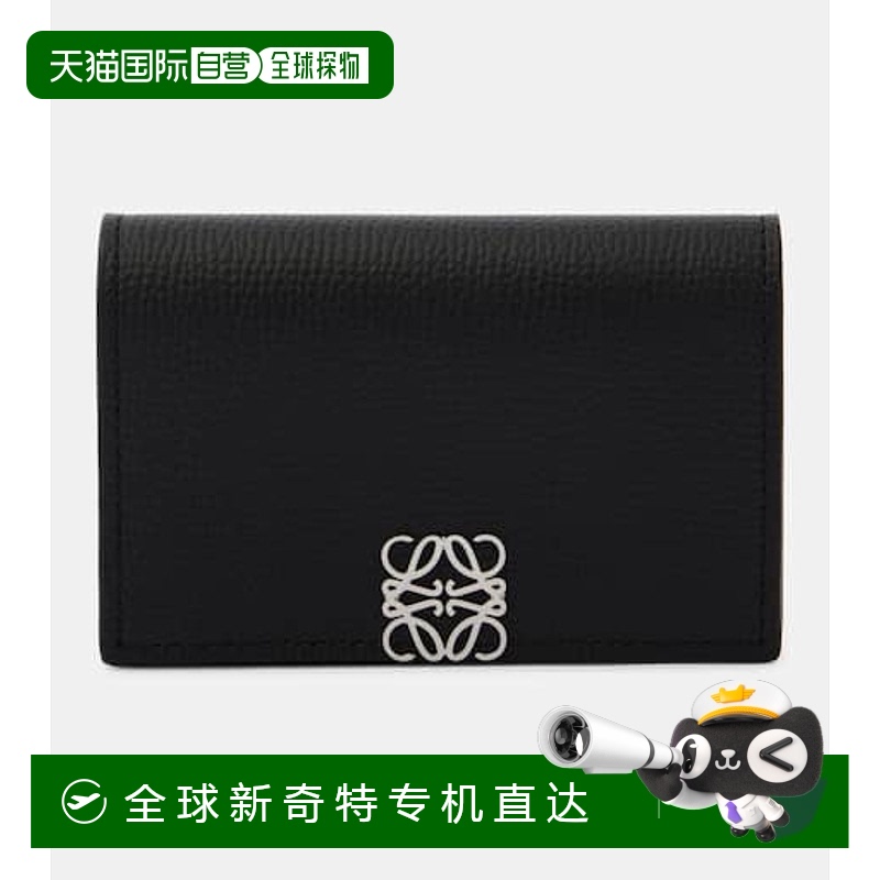 1h可退 香港直邮LOEWE 罗意威 女士 Anagram 皮革卡套 black黑色