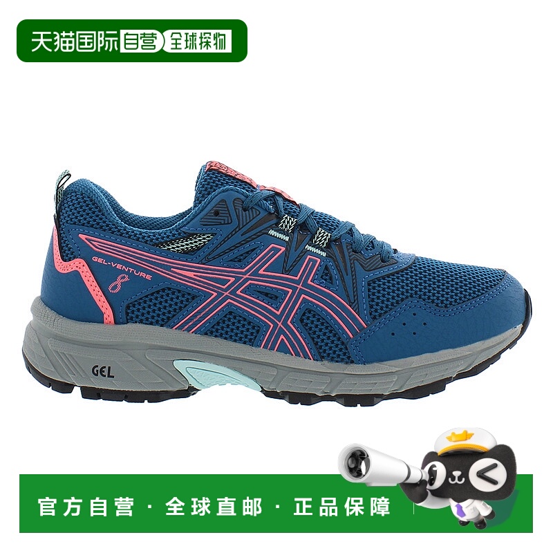 美国直邮Asics Gel-Venture 8蓝色徽标网面透气舒适女士运动鞋