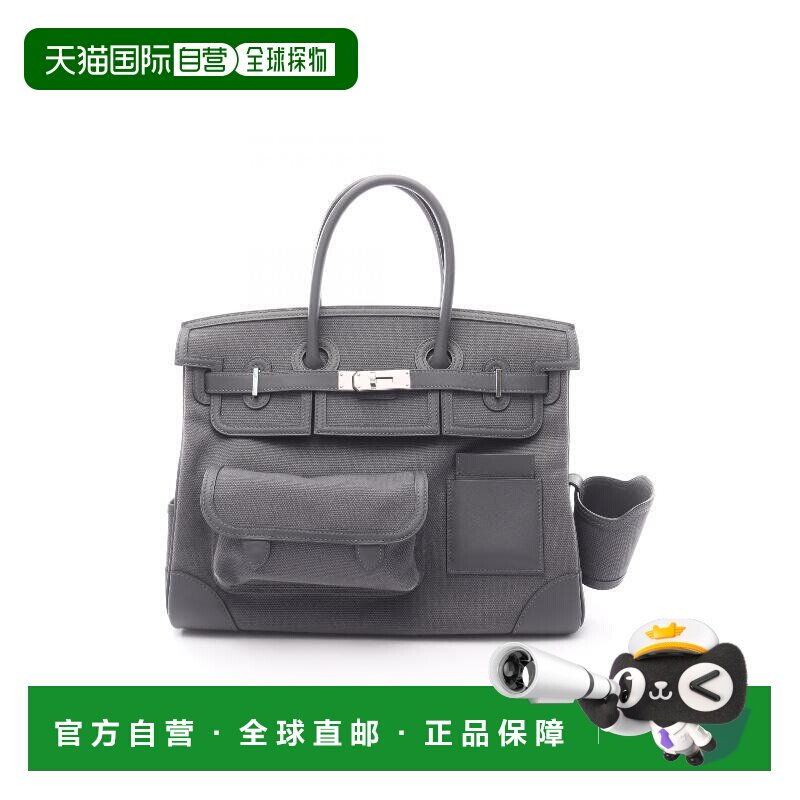 1h可退 日本直邮中古Hermes爱马仕女包A级95新birkin铂金包帆布手