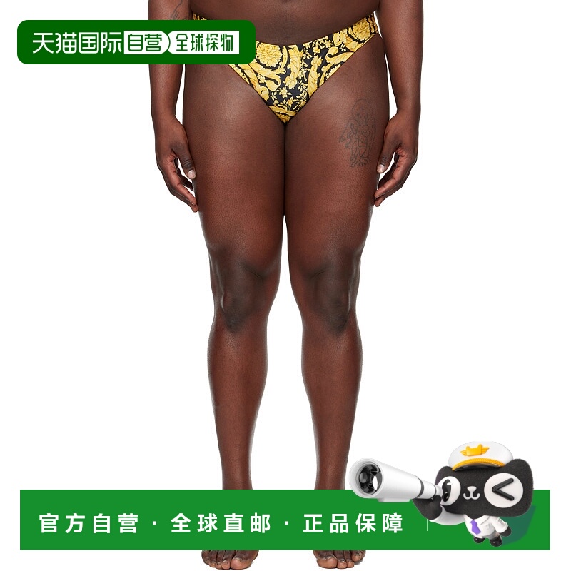 1h可退 香港直邮潮奢 versace 范思哲 男士 金色 & 黑色 Stampa B