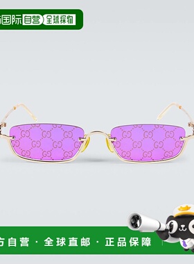 1h可退 香港直邮潮奢 Gucci 古驰 男士 GG 矩形太阳眼镜 000919