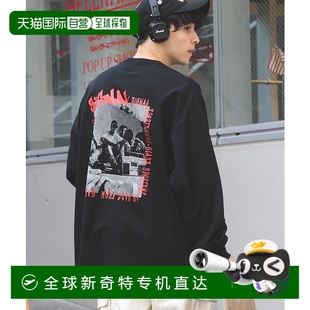 男士 1h可退 SPORTS 后背圖案印花寬松圓領(lǐng)長(zhǎng)袖 日本直郵SIGNAL T恤