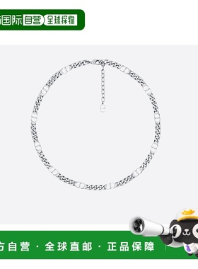 欧洲直邮DIOR 银色项链字母简约迪奥金属