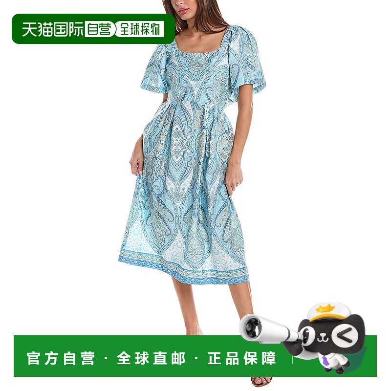 自营tyler boe Britt 中长连衣裙 - 蓝色 美国奥莱直发