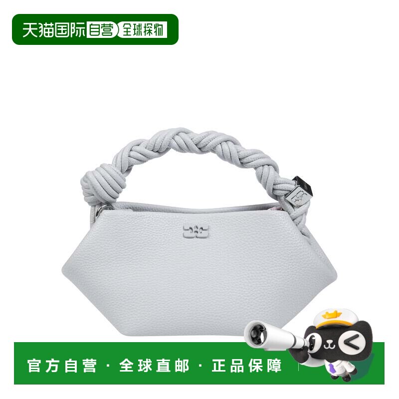 自营ganni白色Bou迷你纹理雕塑手提包-白色 美国奥莱直发