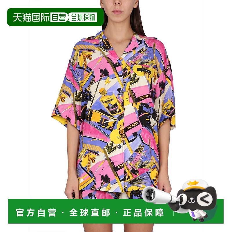 1h可退 香港直邮palm angels 女士 衬衫短袖花衬衫