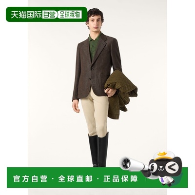 自营欧洲直邮Loro Piana 男士蓝色亚麻夹克外套